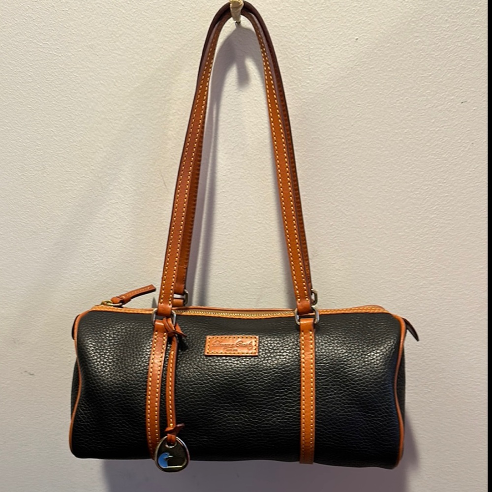 Dooney & Bourke Black and Tan Classic Shoulder Bag